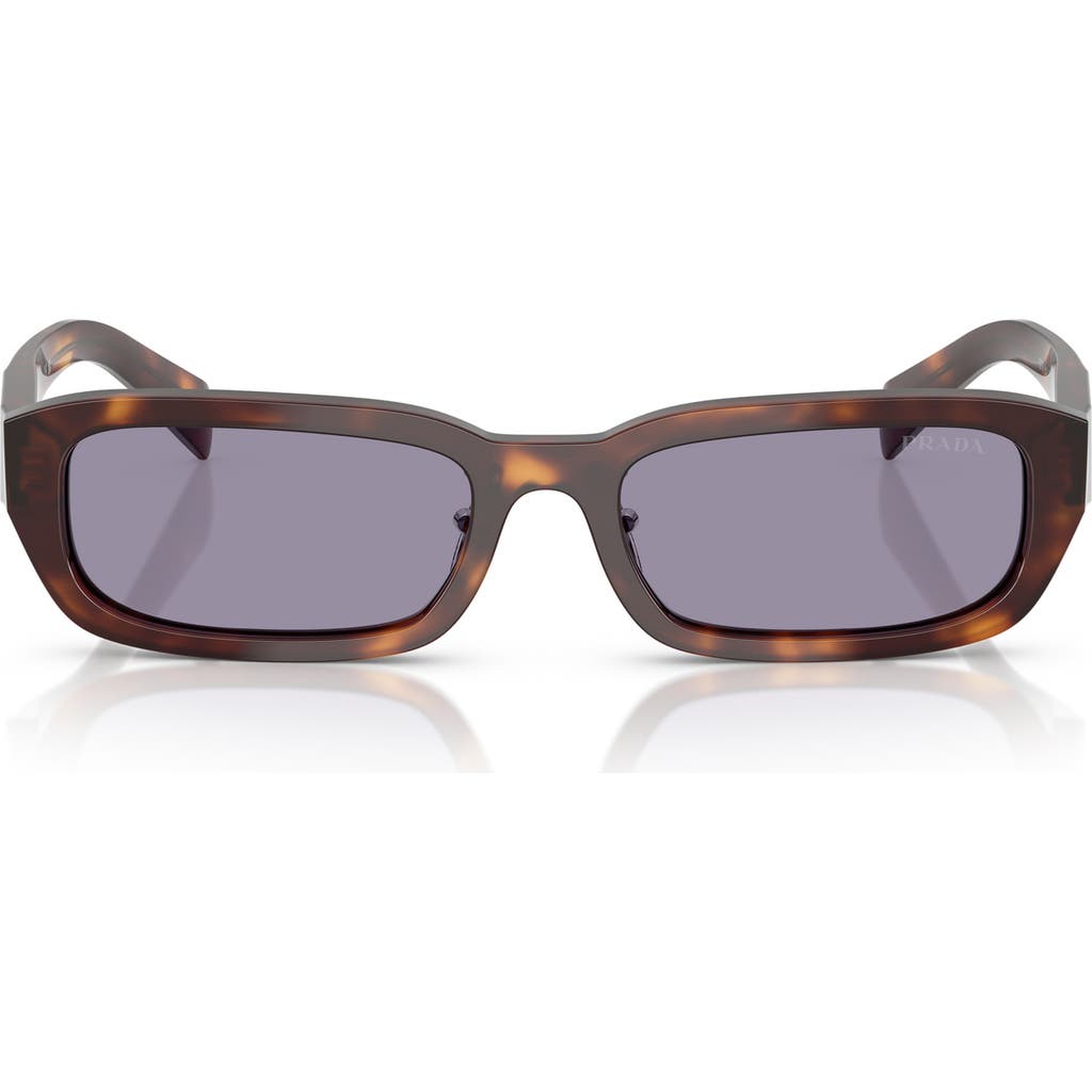Prada 55mm Rectangular Sunglasses In Gray