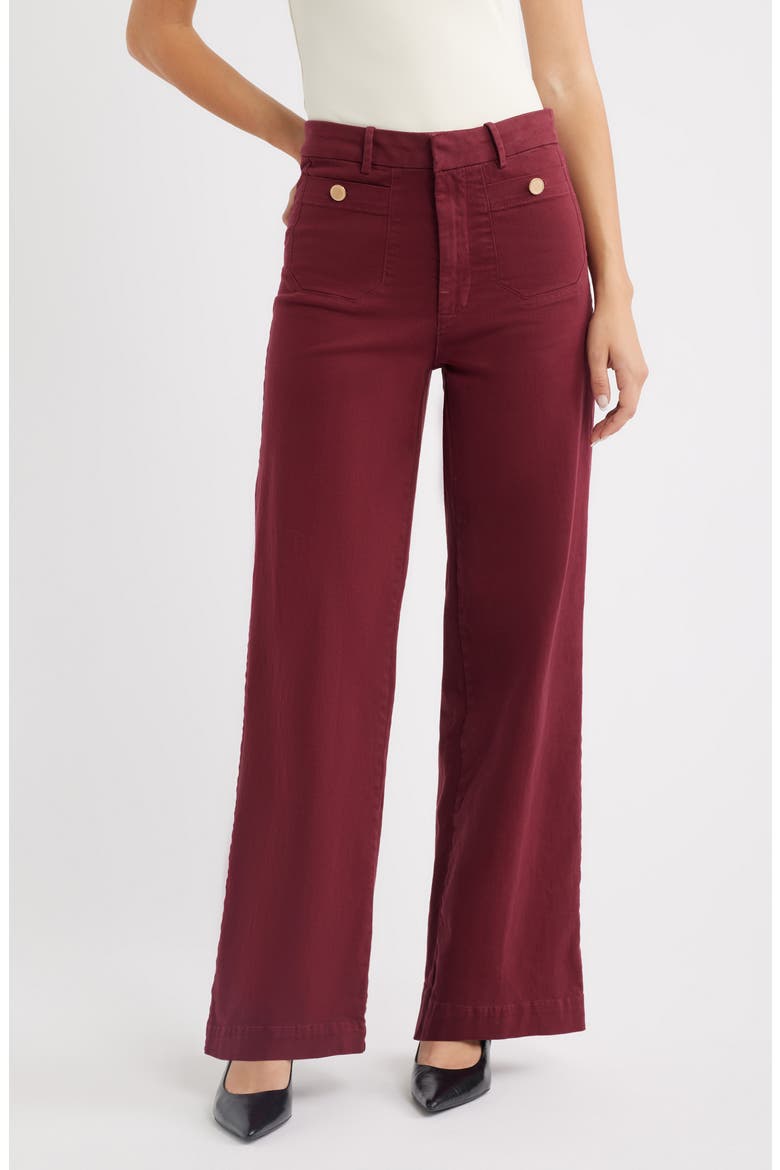 The Modernist High Waist Straight Leg Pants, Main, color, BURGUNDY