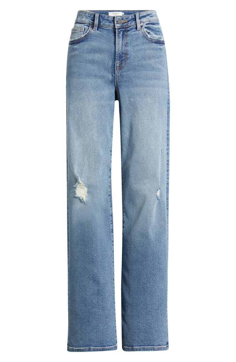 HIDDEN JEANS Grinded Distressed High Waist Straight Leg Dad Jeans, Alternate, color, 