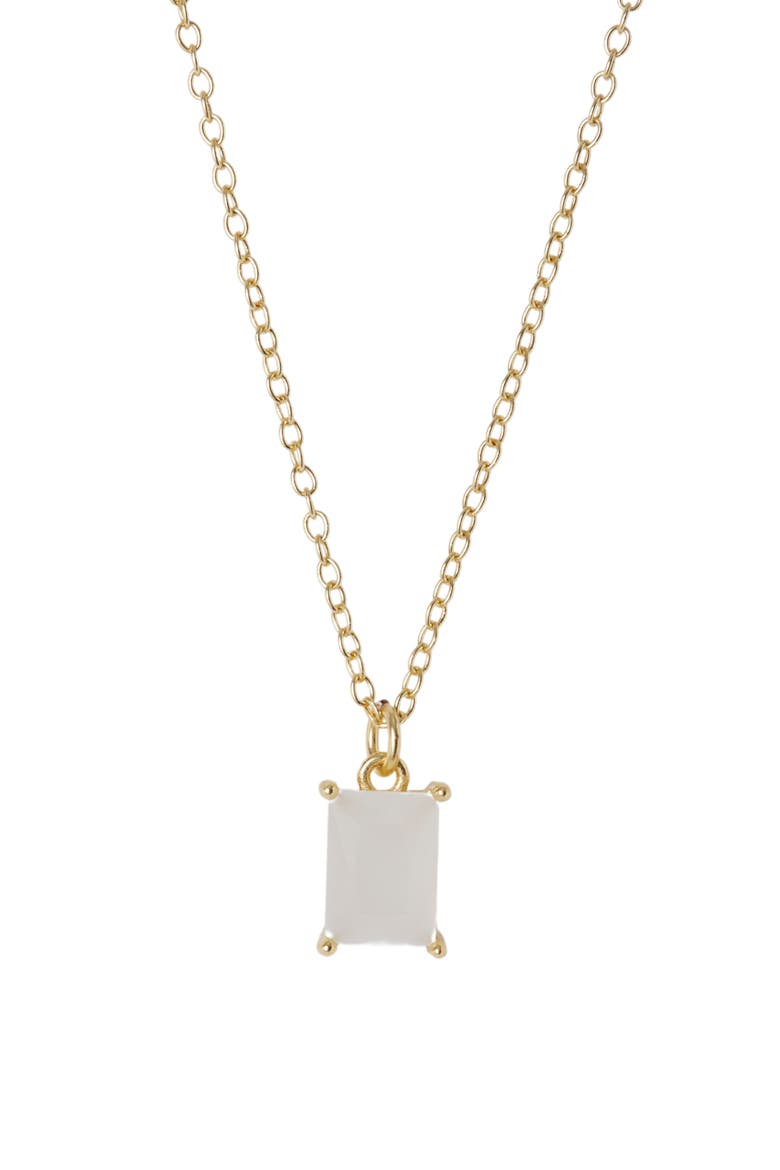 Birthstone Pendant Necklace, Alternate, color, JUNE/ MILKY QTZ