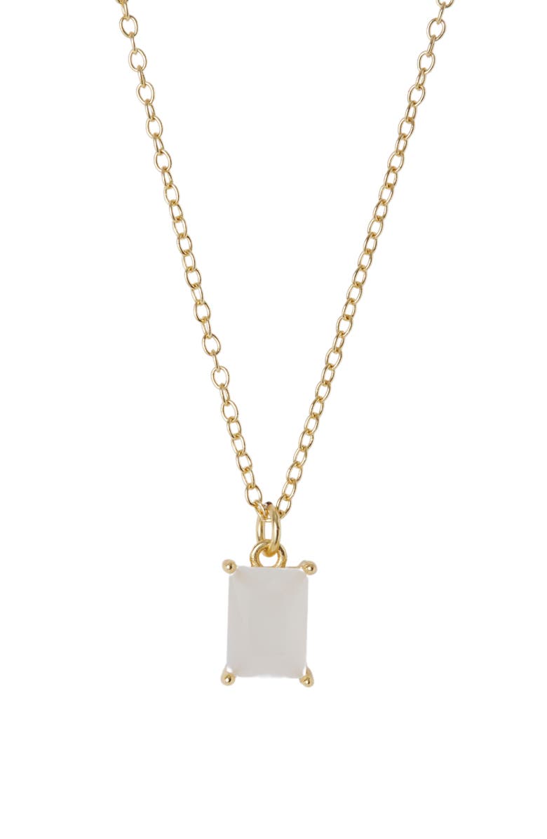Argento Vivo Sterling Silver Birthstone Pendant Necklace, Alternate, color, June/ Milky Qtz