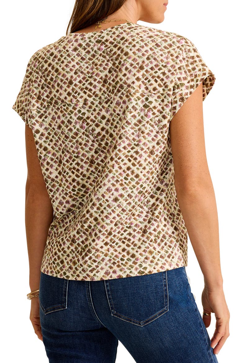 Kauai Gemstone Geo V-Neck T-Shirt, Alternate, color, COCONUT