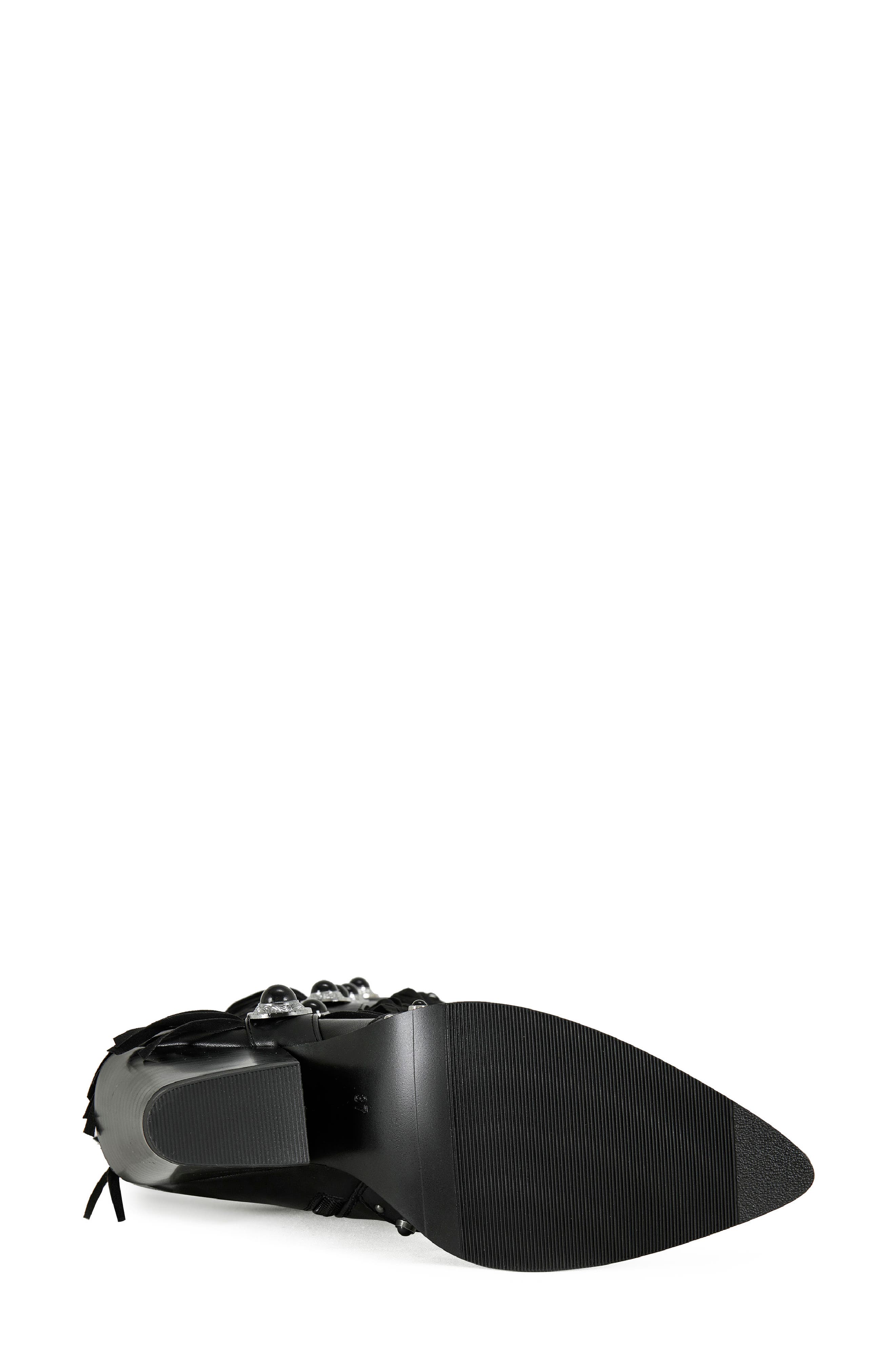 AZALEA WANG Pelagius Fringe Western Boot, Alternate, color, Black