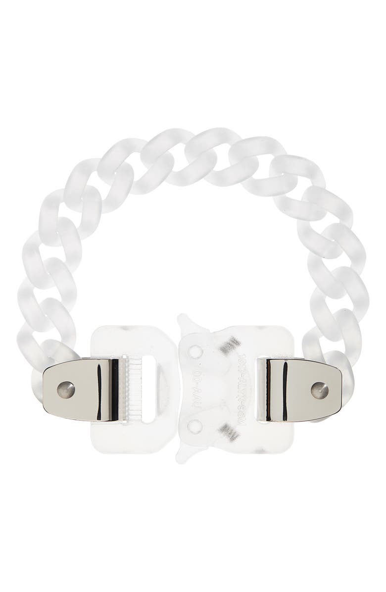 1017 ALYX 9SM Rollercoaster Buckle Clear Chain Bracelet, Main, color,