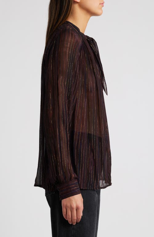 Sessun Sessùn Joylux Metallic Stripe Shirt In Coffea Lux
