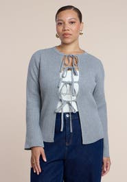 ELOQUII Tie Front Cardigan