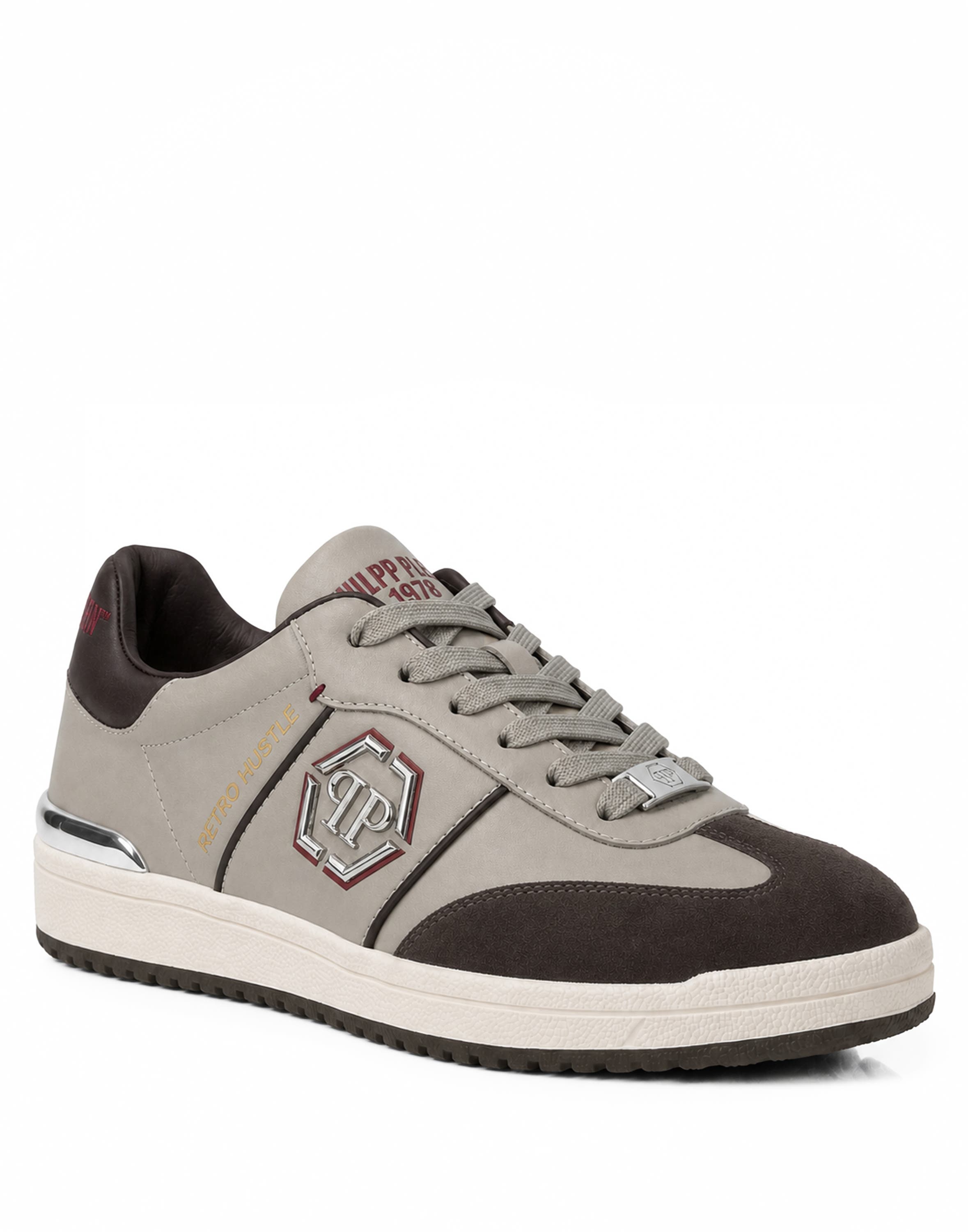 Low Top Sneakers Retro Hustle Bicolor Unisex, Main, color, darkbrown