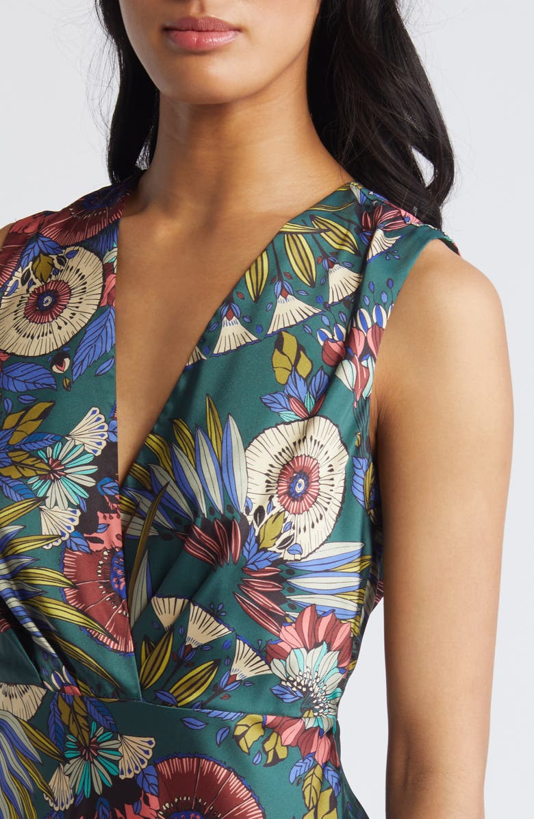 Sam Edelman Feather Floral Satin Maxi Dress, Alternate, color, 