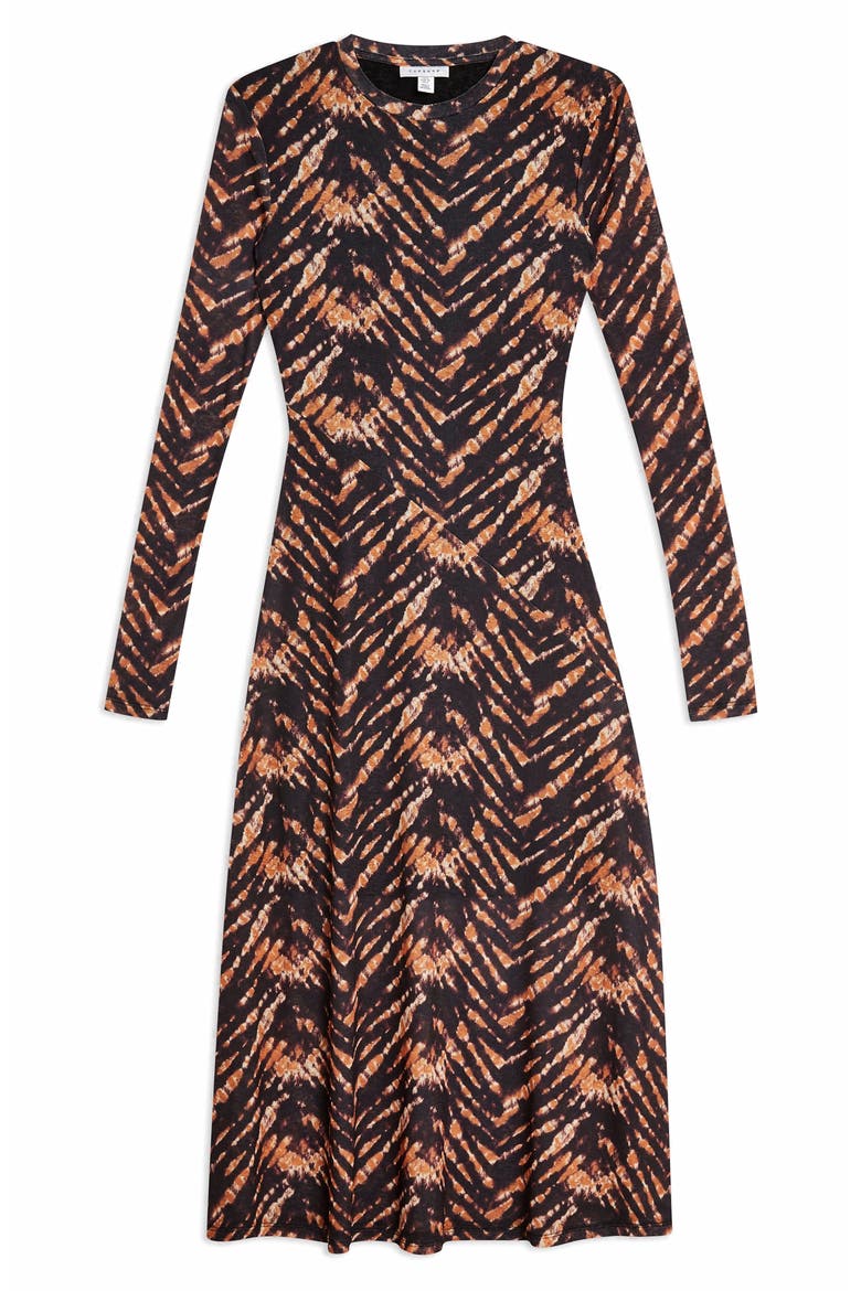 Tie Dye Mesh Midi Dress, Alternate, color, BLACK MULTI
