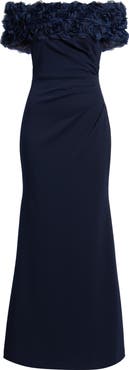 Eliza J Rosette Detail Off the Shoulder Gown