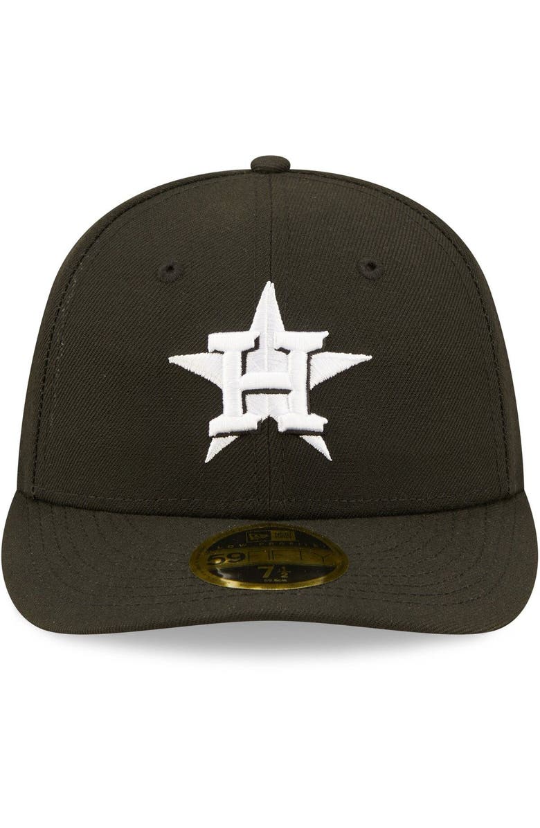 New Era Men's New Era Houston Astros Black & White Low Profile 59FIFTY Fitted Hat, Alternate, color, Black