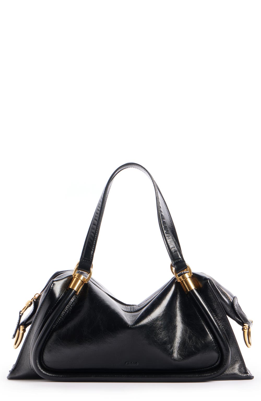 Large Paraty 24 Leather Shoulder Bag, color, BLACK