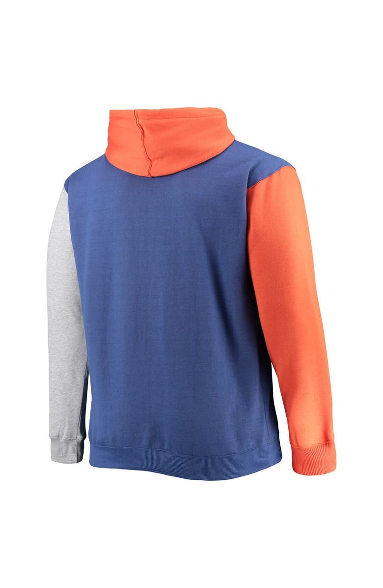 FANATICS Men's Fanatics Branded Royal/Orange New York Knicks Big & Tall Double Contrast Pullover Hoodie, Alternate, color, Royal