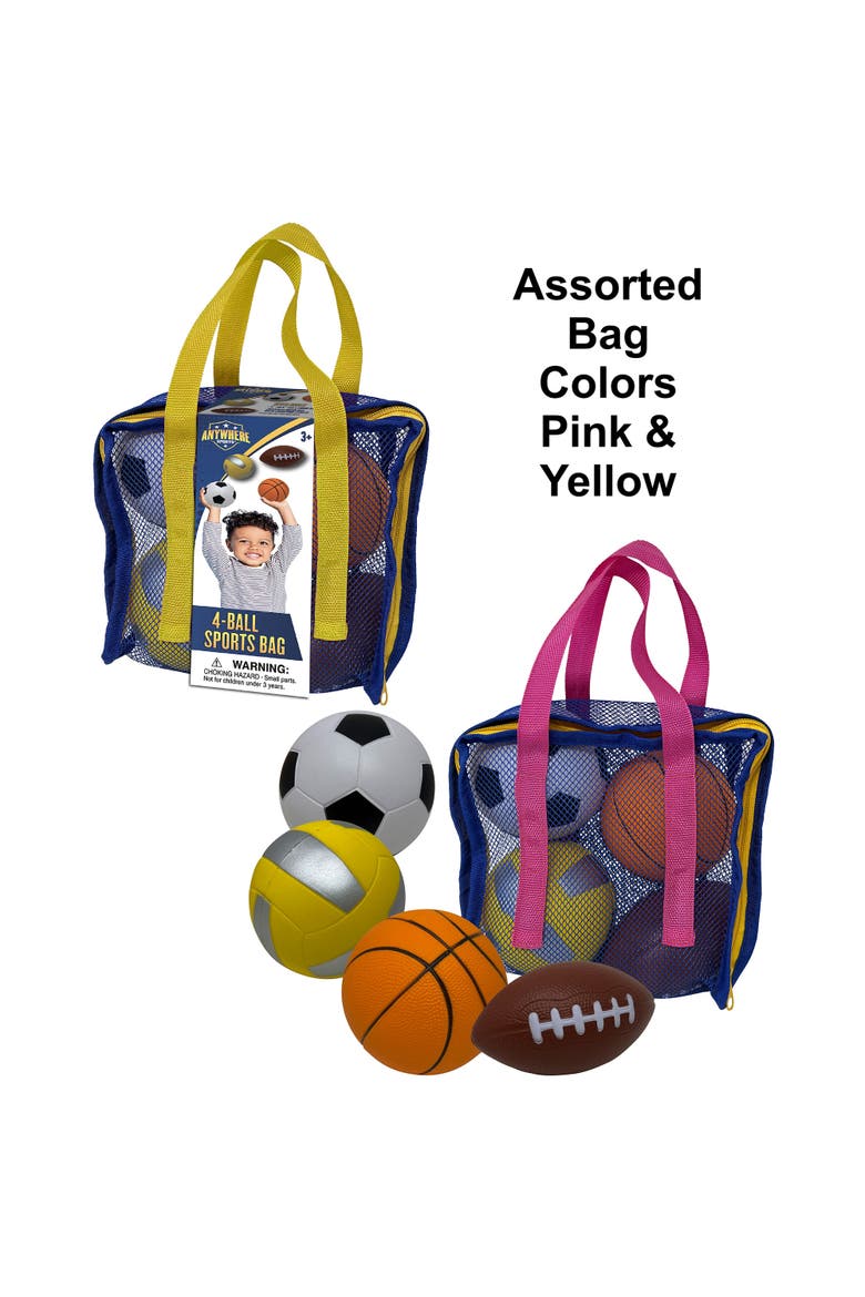 4Ball Sports Bag, Mini Foam Balls Set For Kids 3+, Alternate, color, Multicolored