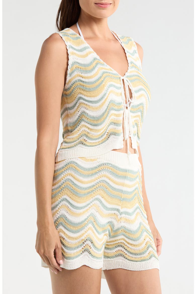 Tie Front Cover-Up Top, Alternate, color, WHITE MULTI
