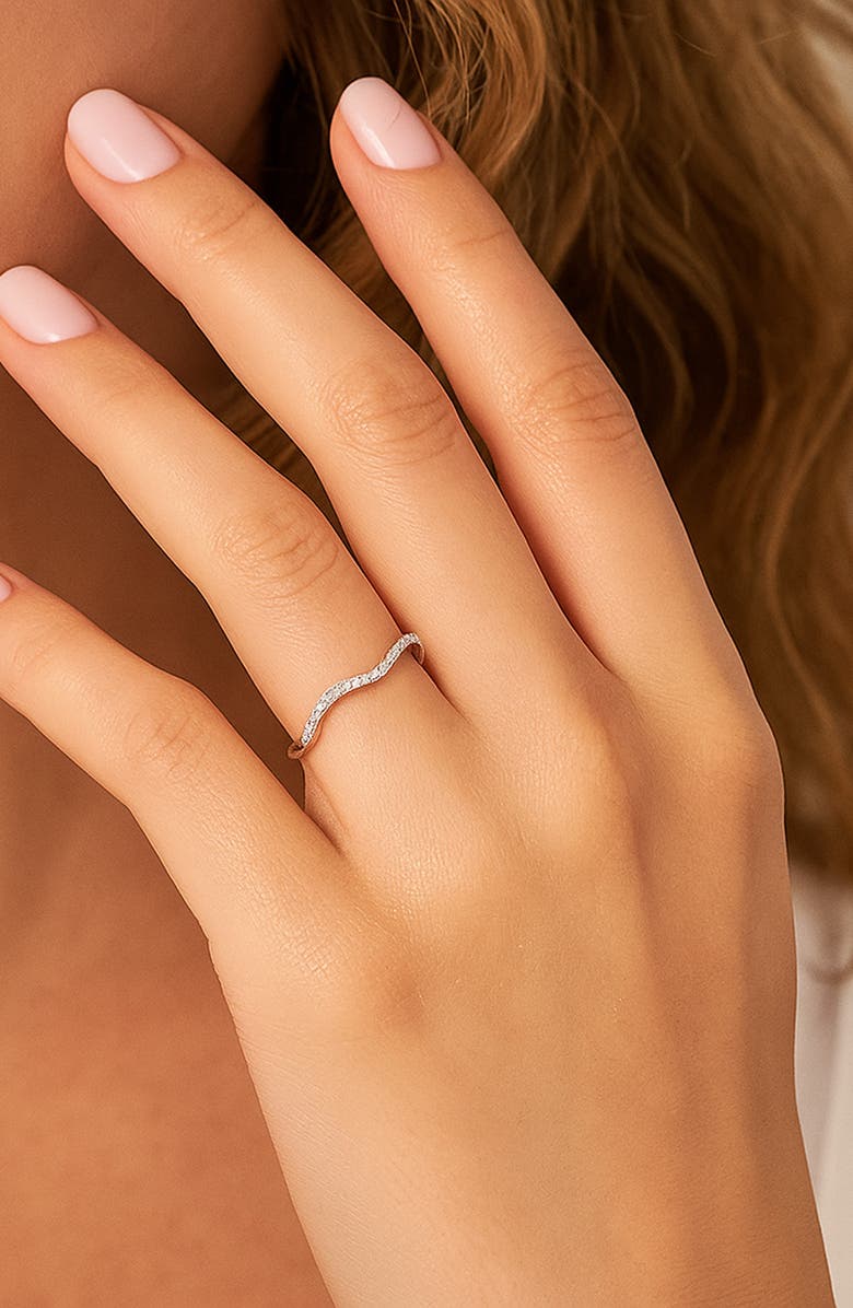 Covet Ariella Collection Wavy Ring Band, Alternate, color, Silver