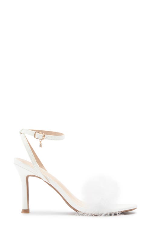 Wild Diva Lounge Safina Faux Fur Heel Sandal In White