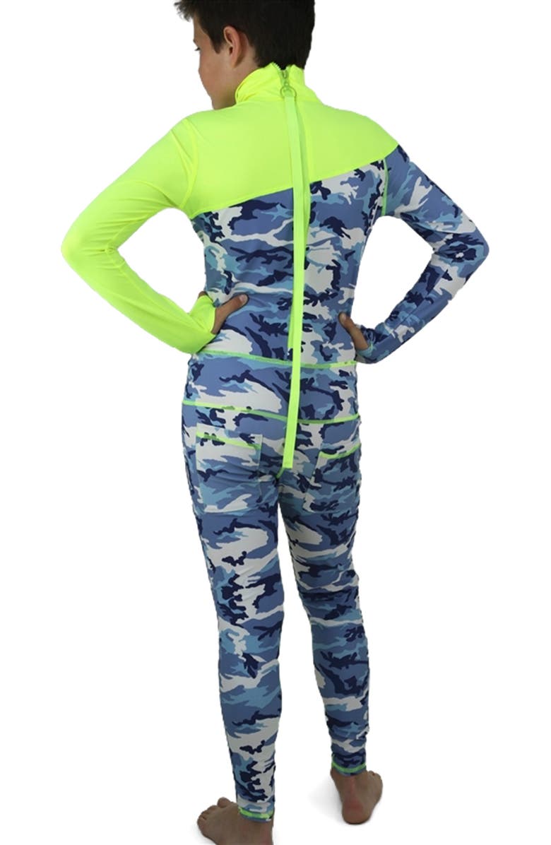 TUTUBLUE Boys' Full-Body One-Piece Swimsuit - UPF 50+, Alternate, color, Blue Camo