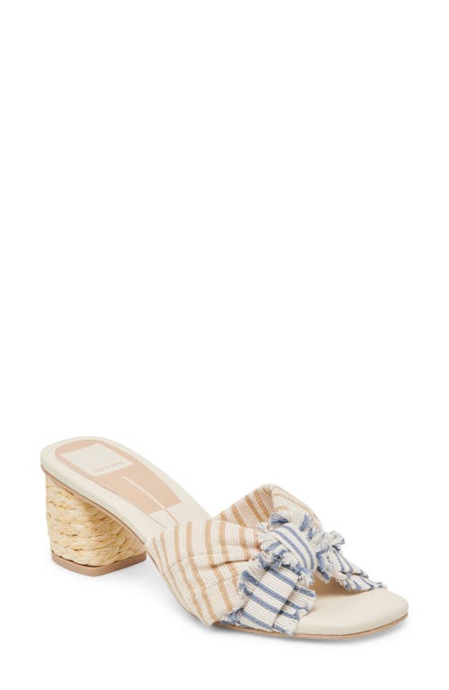 Dolce Vita Izra Sandal In Blue Multi Stripe Fabric