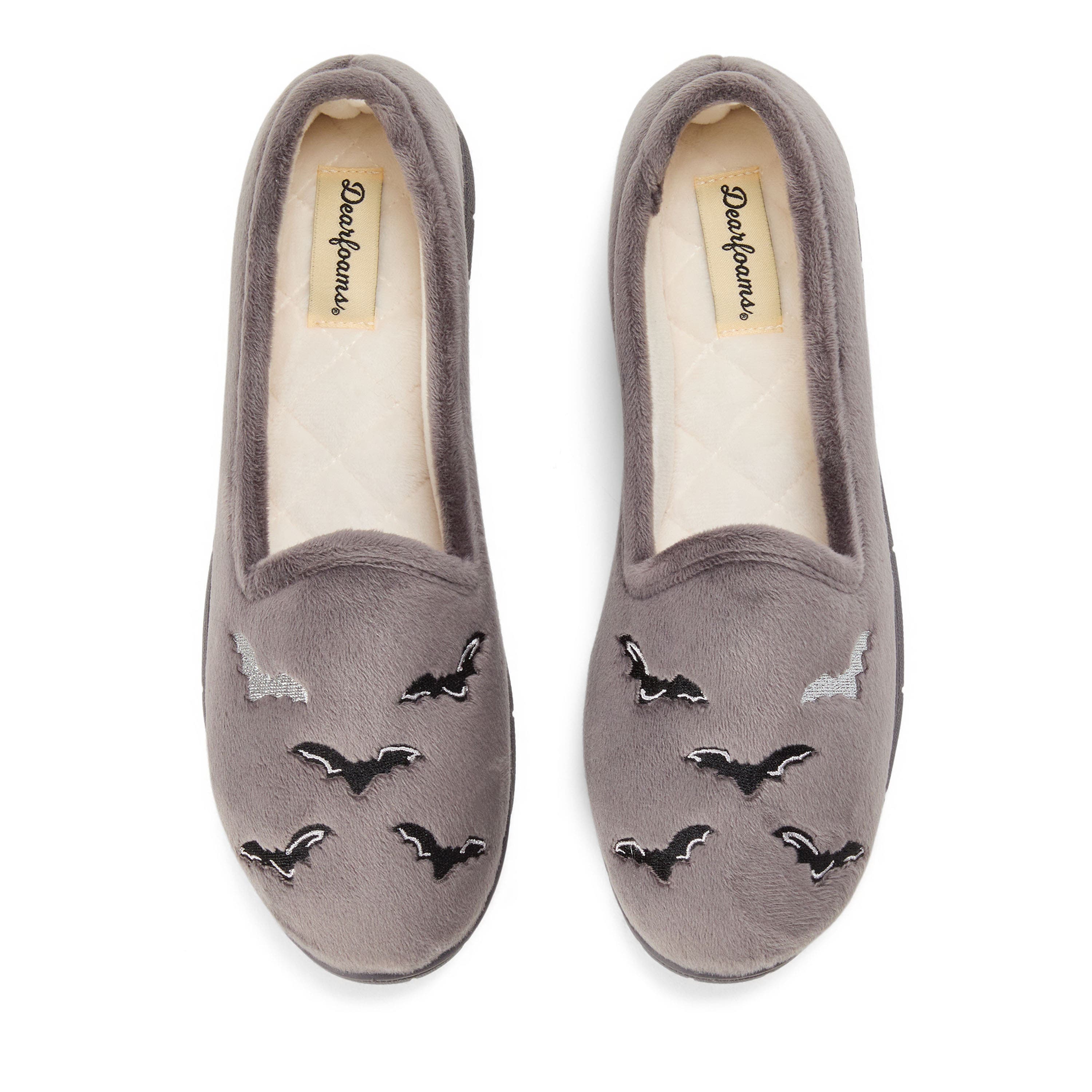 Halloween Velour Closed Back Slippers, Alternate, color, PAVEMENT