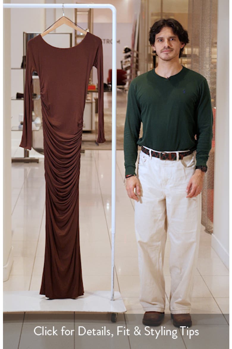 Off the Shoulder Long Sleeve Body-Con Maxi Dress video