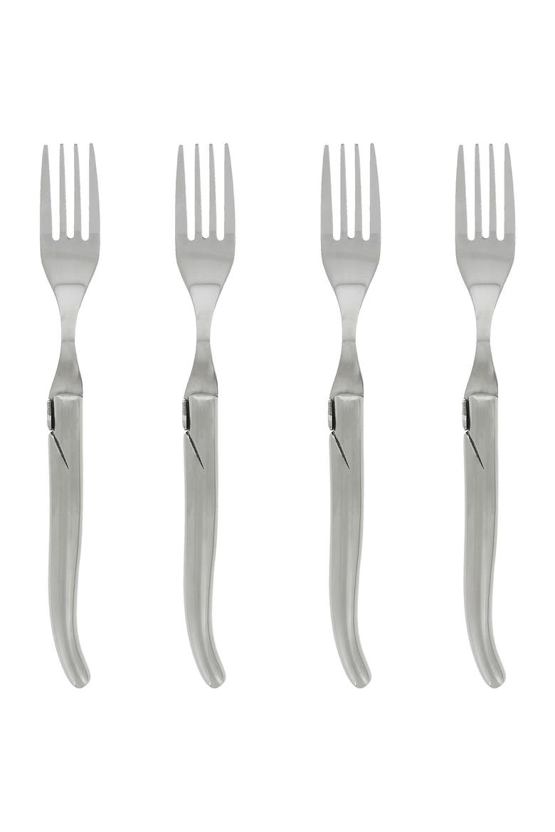 Laguiole Connoisseur Stainless Steel Steak Forks - Set of 4, Alternate, color, SILVER