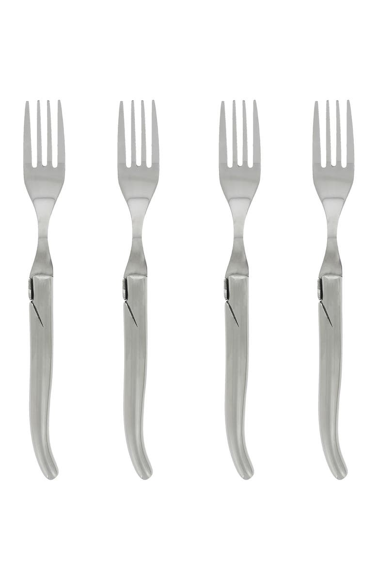 FRENCH HOME Laguiole Connoisseur Stainless Steel Steak Forks - Set of 4, Alternate, color, Silver