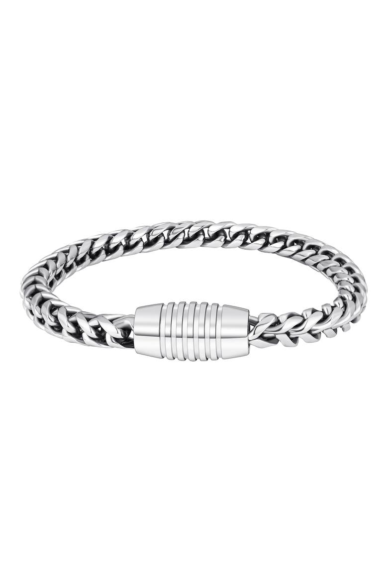 Men's Franco Chain Bracelet, Main, color, SILVER