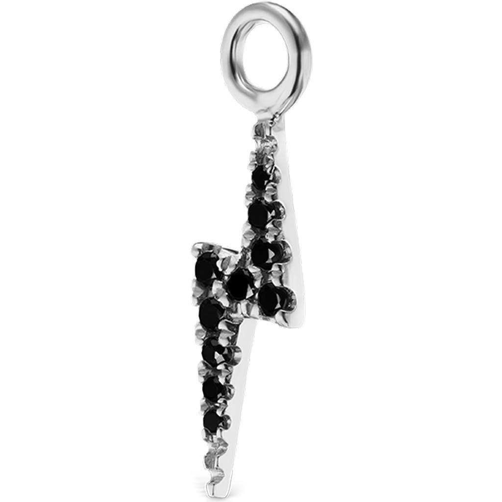 MARIA TASH Black Diamond Lightning Bolt Charm in White Gold  product