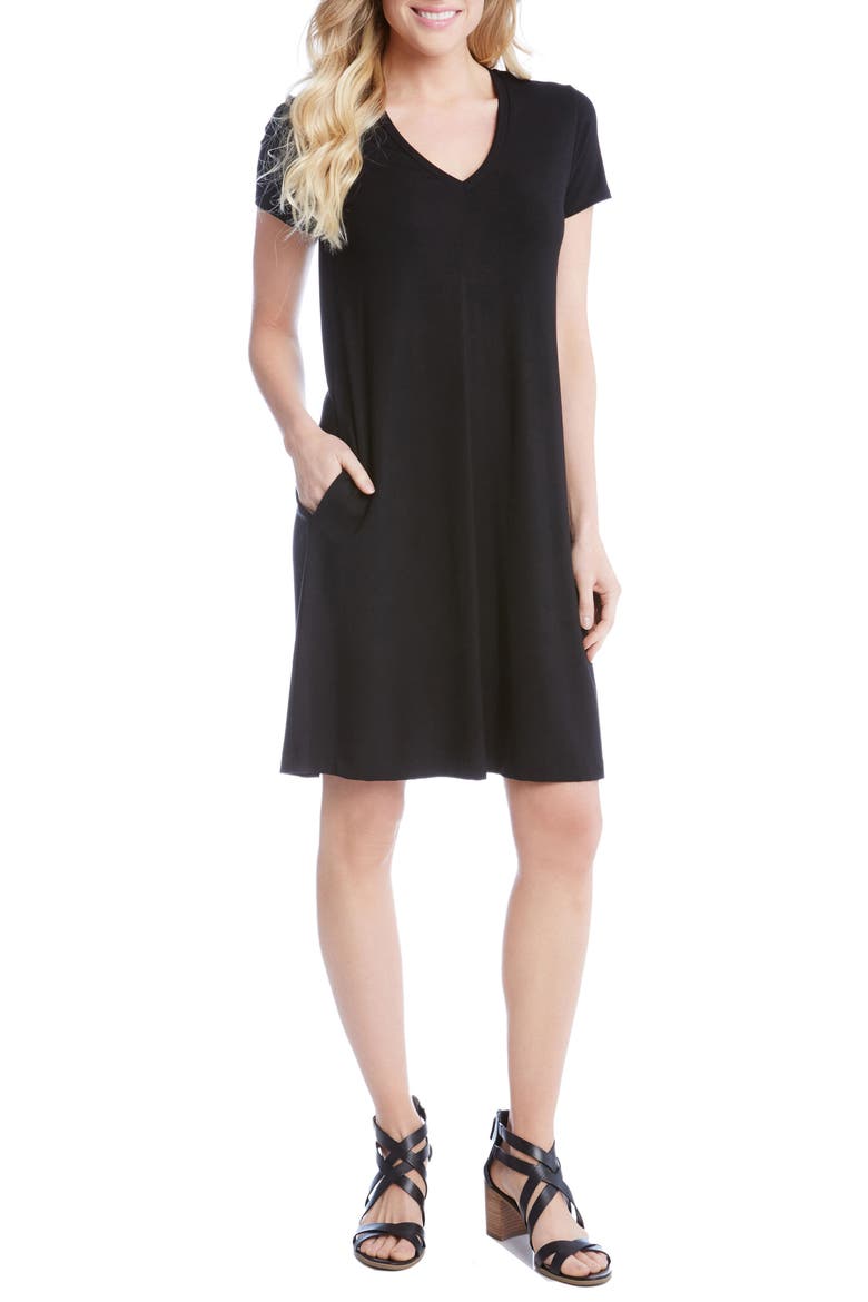 Quinn Pocket Shift Dress, Main, color, BLACK