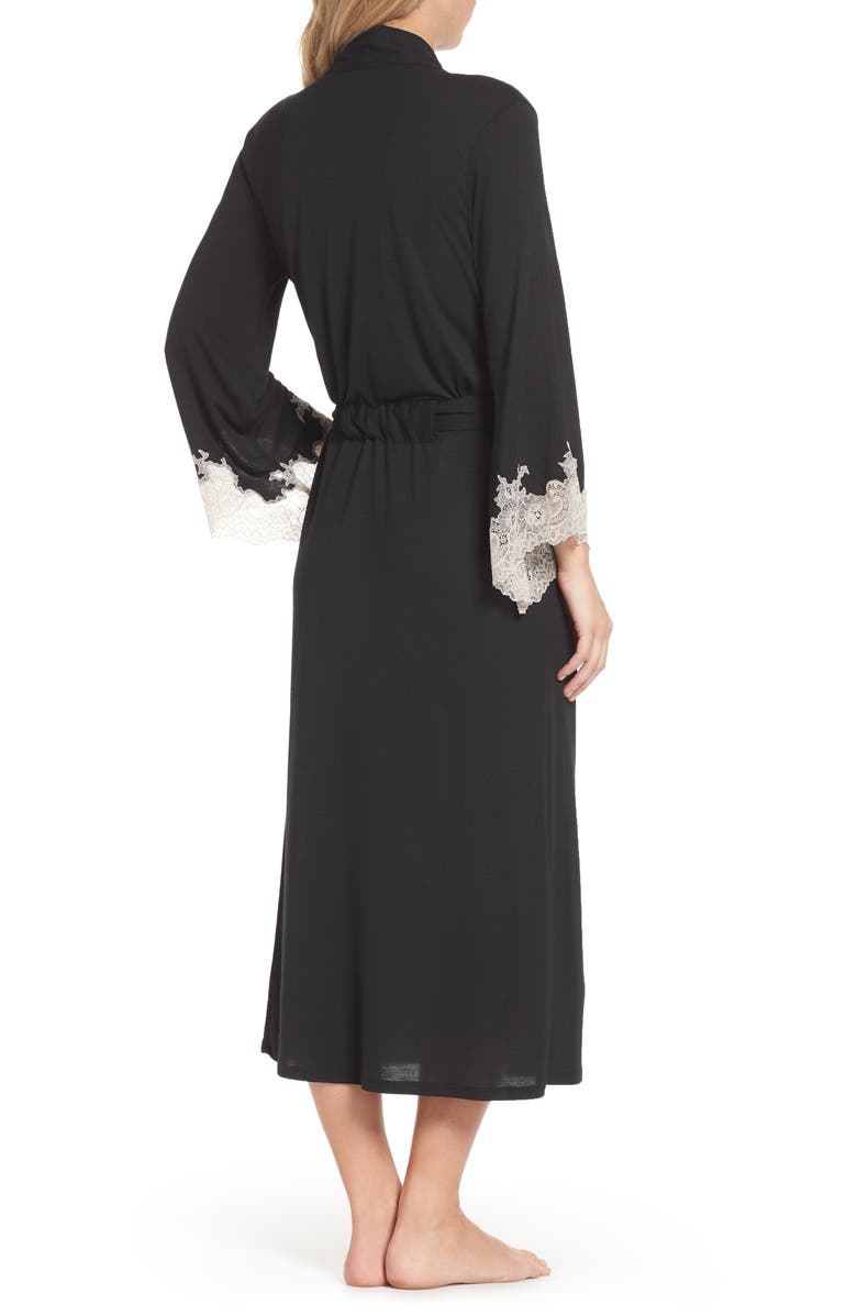 Natori Luxe Shangri-La Robe, Alternate, color, Black