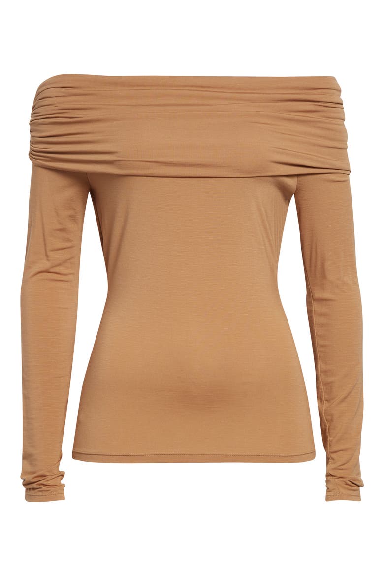 Adeline Off the Shoulder Top, Alternate, color, TOFFEE