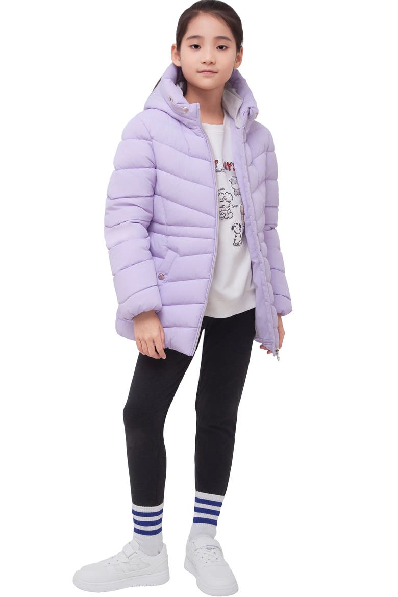 Kids' Shower Resistant Puffer Jacket, Alternate, color, Purple