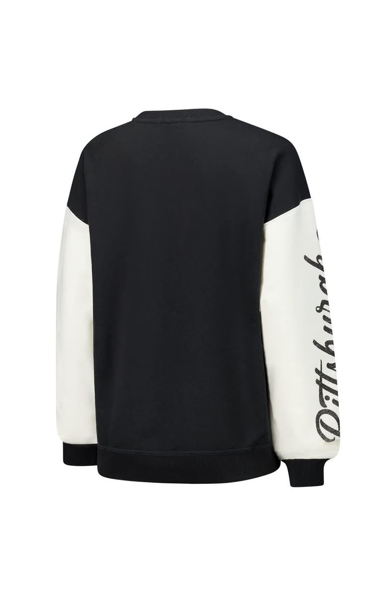 '47 Women's '47  Black Pittsburgh Steelers Double Header Rise Andie Pullover Sweatshirt, Alternate, color, Black