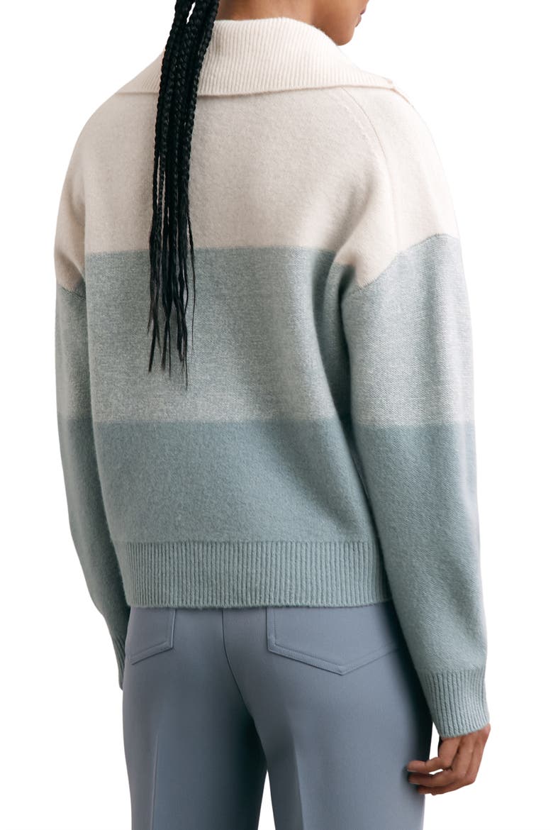 Flora Wool & Cashmere Sweater, Alternate, color, CREAM/ BLUE