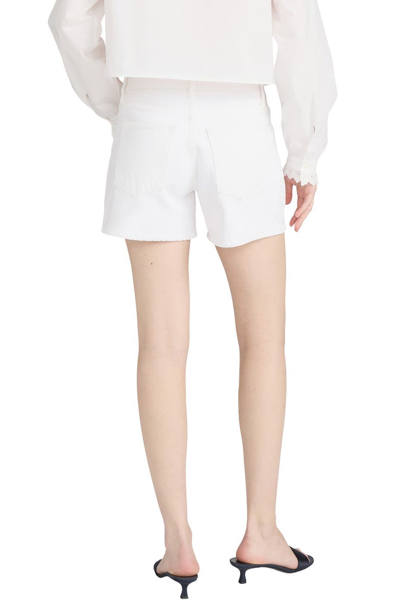 FRAME The Hang Mid Thigh Denim Shorts, Alternate, color, White