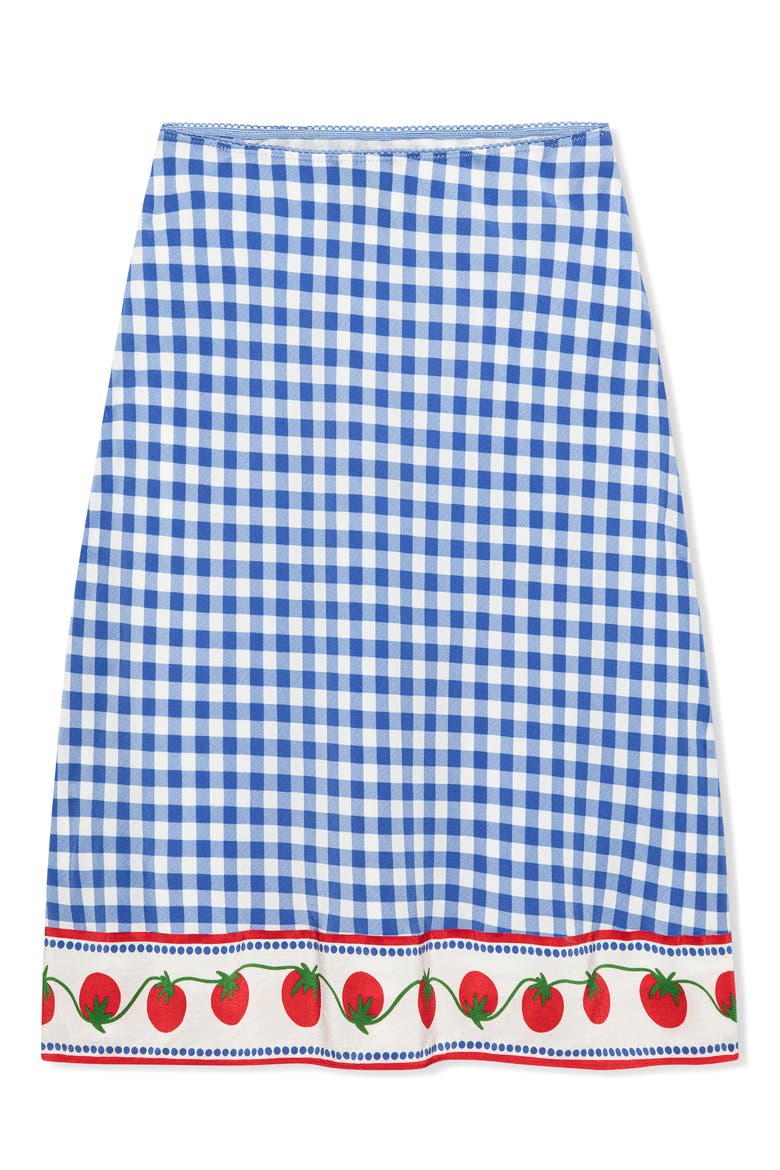 x Giadzy Grazia Print Skirt, Alternate, color, GINGHAM TOMATOES