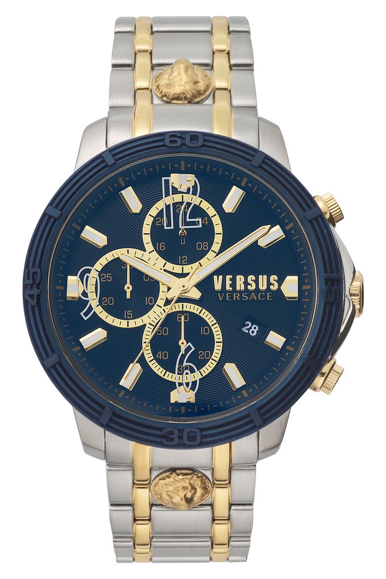 Bicocca Bracelet Watch, 46mm, Main, color, SILVER/ GOLD/ BLUE