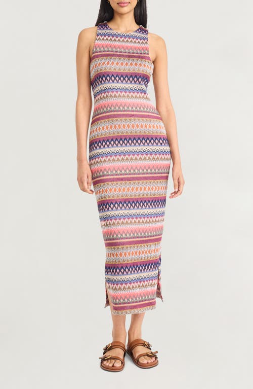The Good Journey Sleeveless Stripe Knit Maxi Sundress In Purple