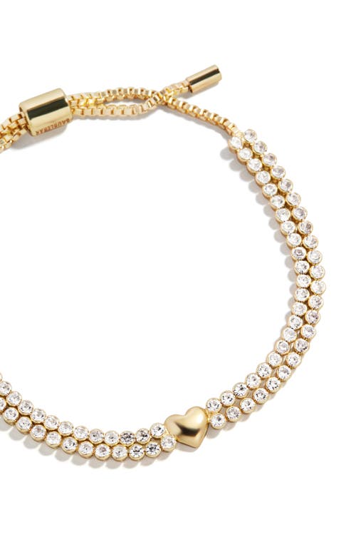 Baublebar Heart Double Tennis Slider Bracelet In Gold