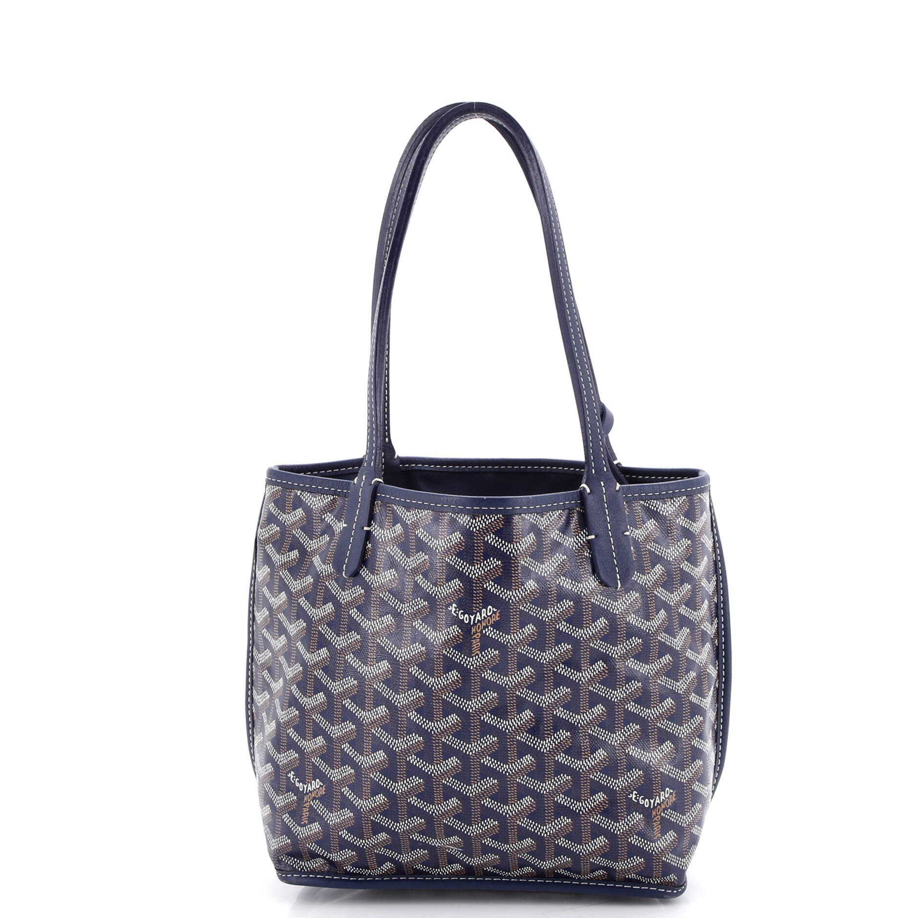 Pre-Owned Goyard Anjou Reversible Tote Coated Canvas Mini, Main, color, 