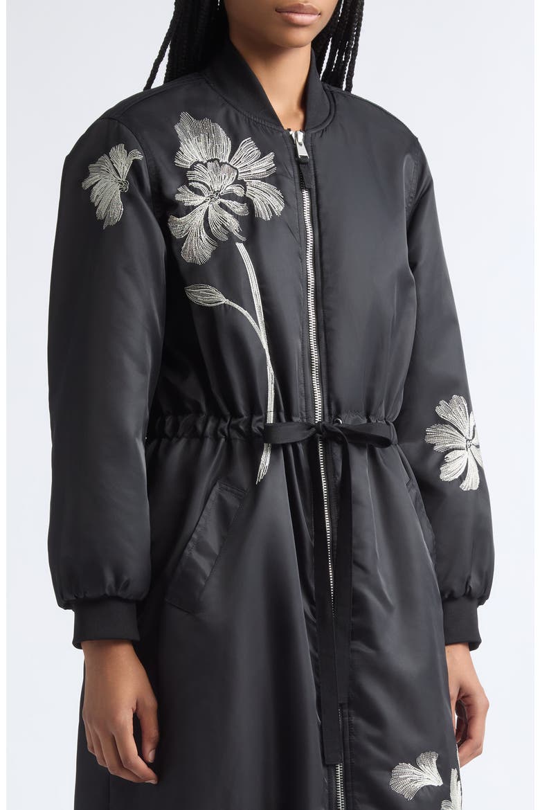Celestina Embroidered Coat, Alternate, color, BLACK