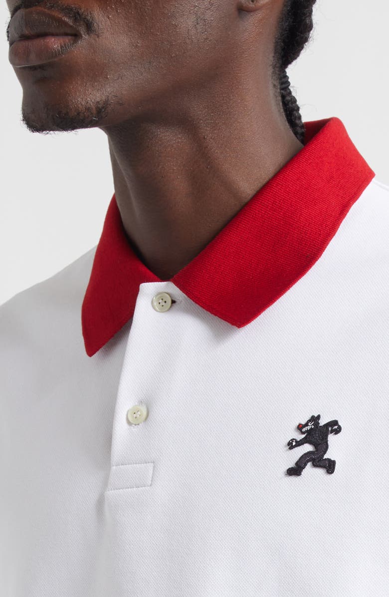 Marni Cotton Blend Piqué Polo, Alternate, color, 00W01 Lily White