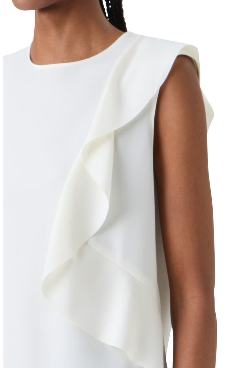 Asymmetric Ruffle Laser Cut Crepe Top, Alternate, color, CREAM