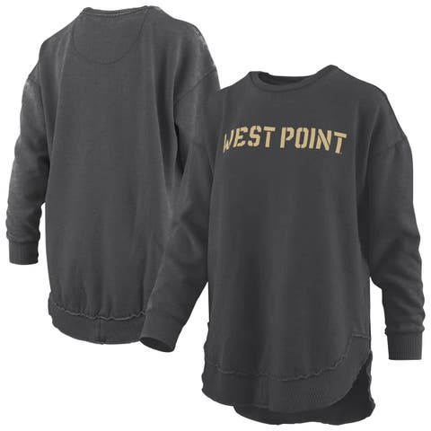 Women's Pressbox  Black Army Black Knights Melange Poncho Vintage Fleece Long Sleeve Pullover Sweatshirt