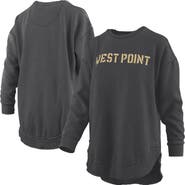 PRESSBOX Women's Pressbox Black Army Black Knights Melange Poncho Vintage Fleece Long Sleeve Pullover Sweatshirt