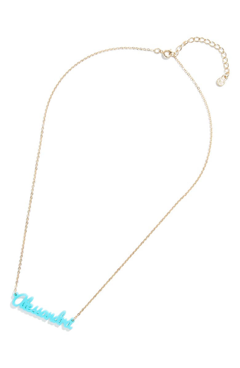 BaubleBar Personalized Pendant Necklace, Alternate, color, Black