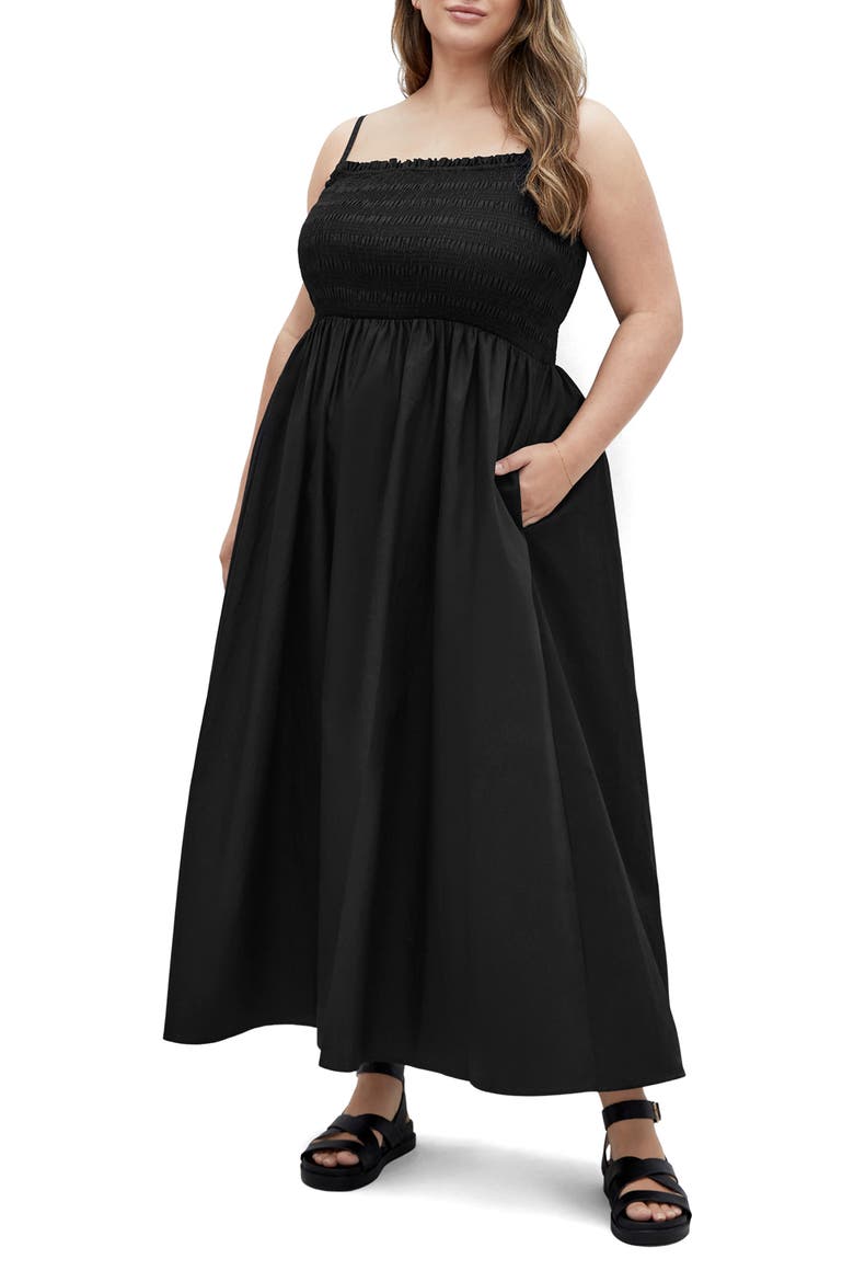 Jolie Fit & Flare Maxi Dress, Main, color, BLACK