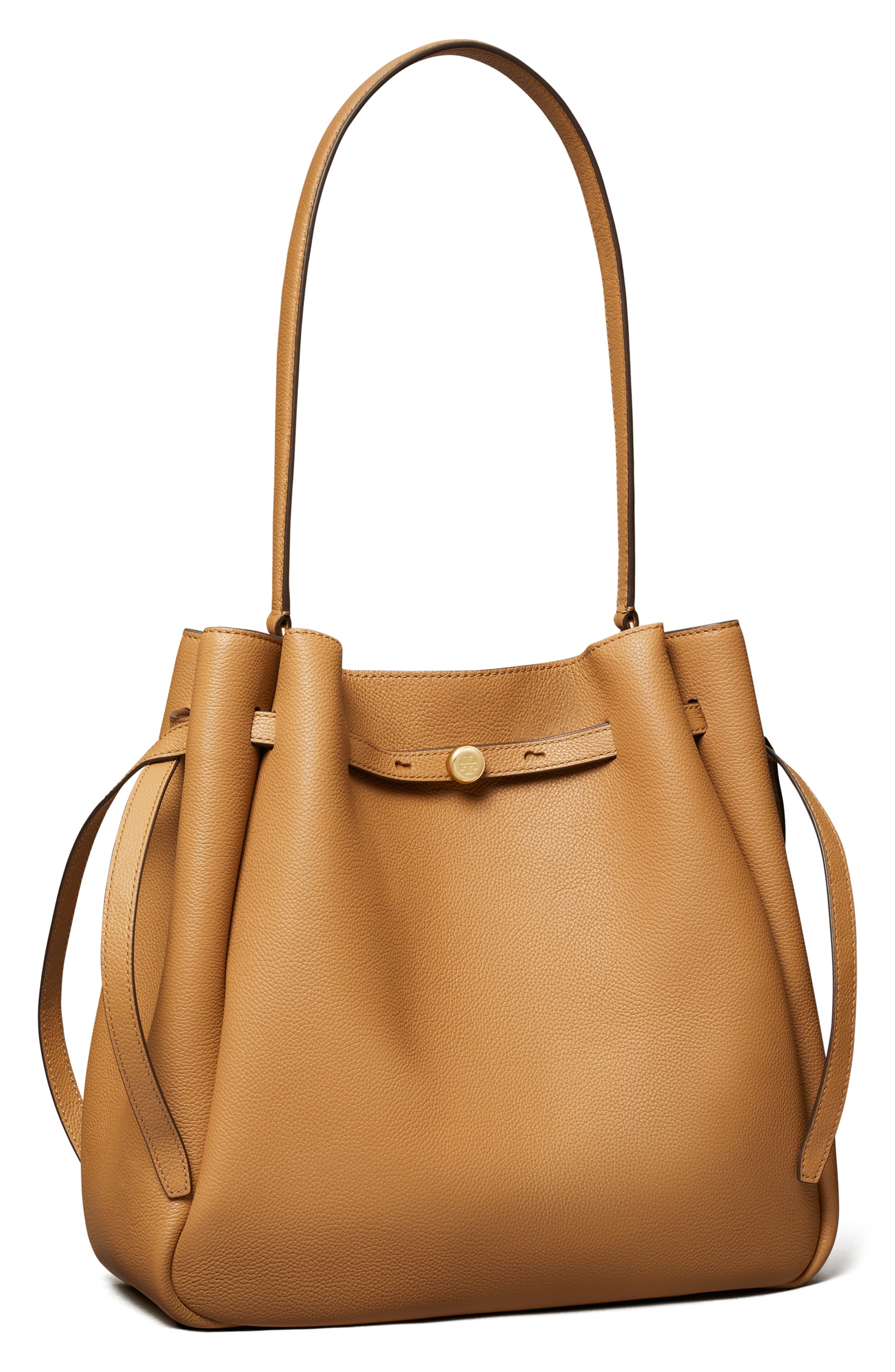 Large Romy Pebble Leather Bucket Bag, Alternate, color, TIRAMISU