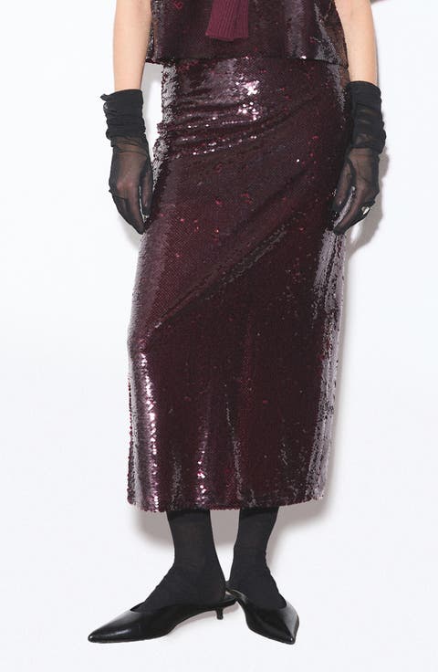 Logan Sequin Maxi Skirt